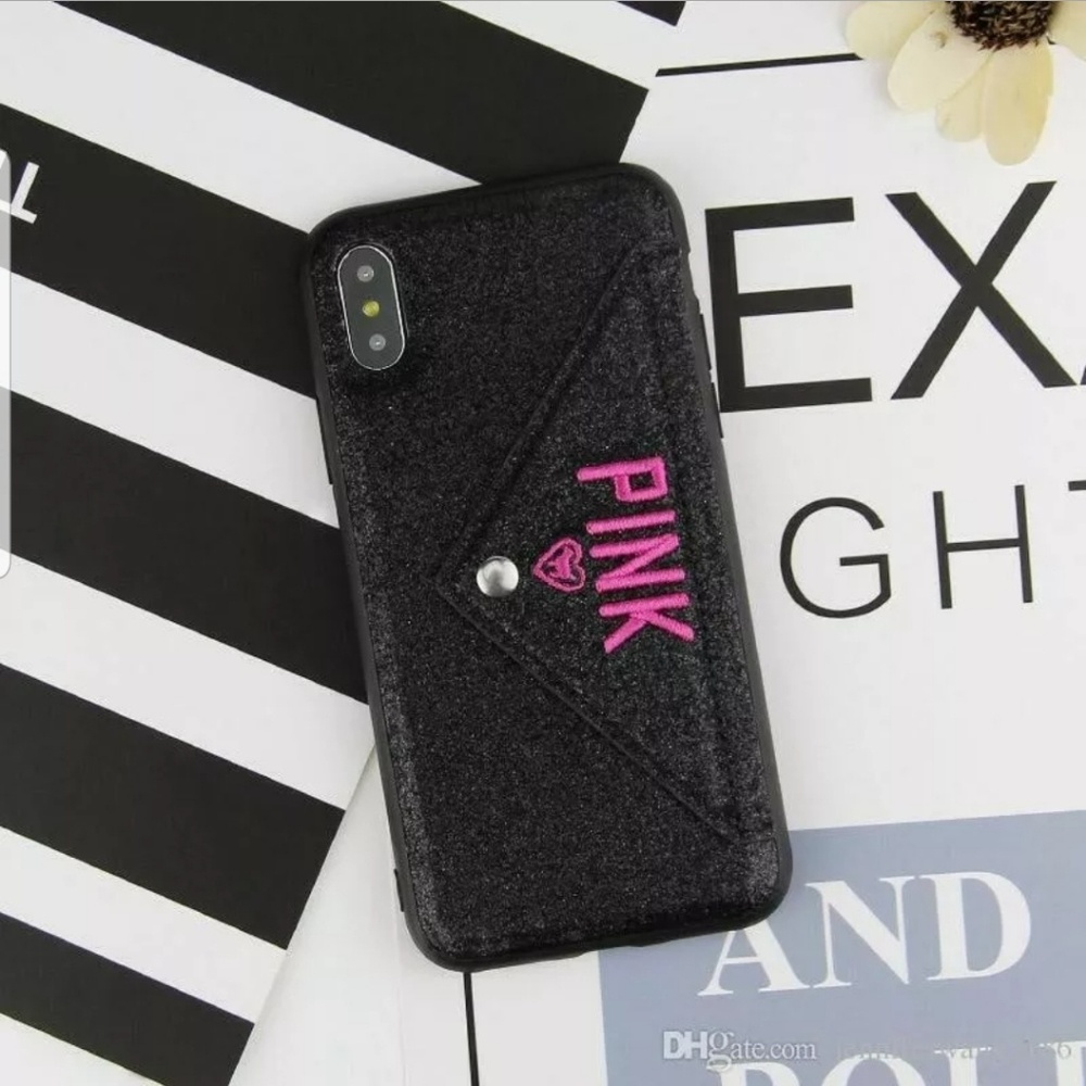 Sparkle iPhoneX Love Pink Phone Case w/Card Slot